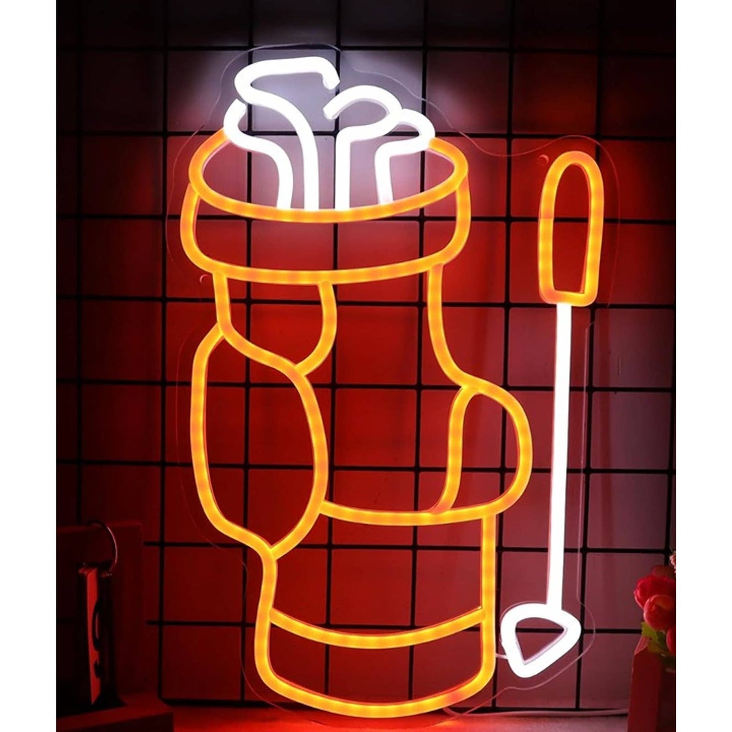 Fun Vivid Bright Golf Bag and Clubs LED Night Light Room Wall Decor