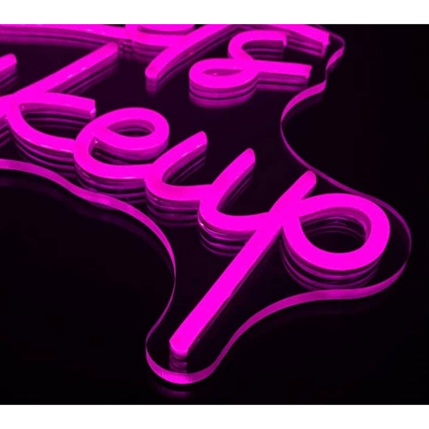 Lovely Bright Pink “Let’s Makeup” LED Night Light Room Wall Decoration