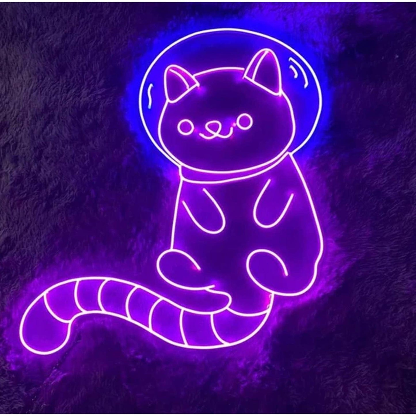 Adorable Bright Astronaut Space Kitty Cat LED Night Light Room Wall Decoration