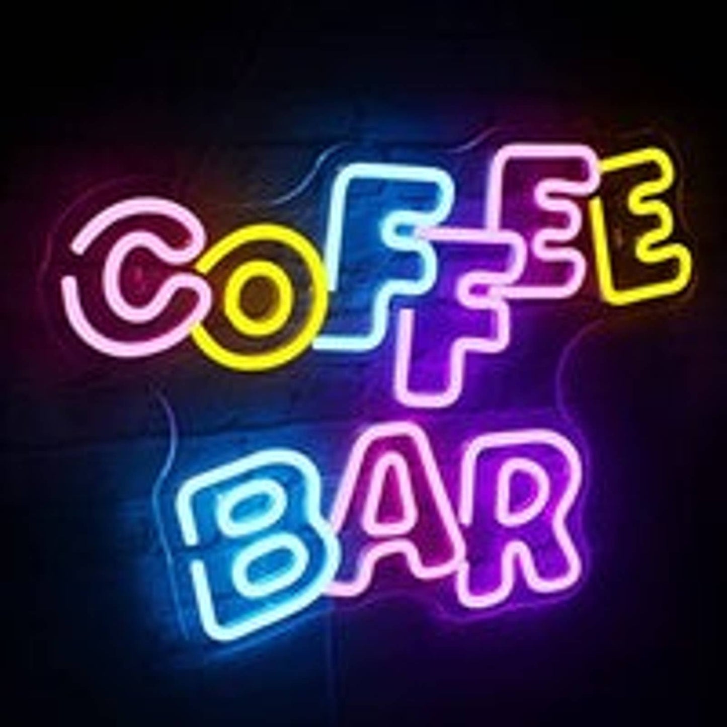 Fun Bright Rainbow Coffee Bar LED Night Light Room Wall Decoration