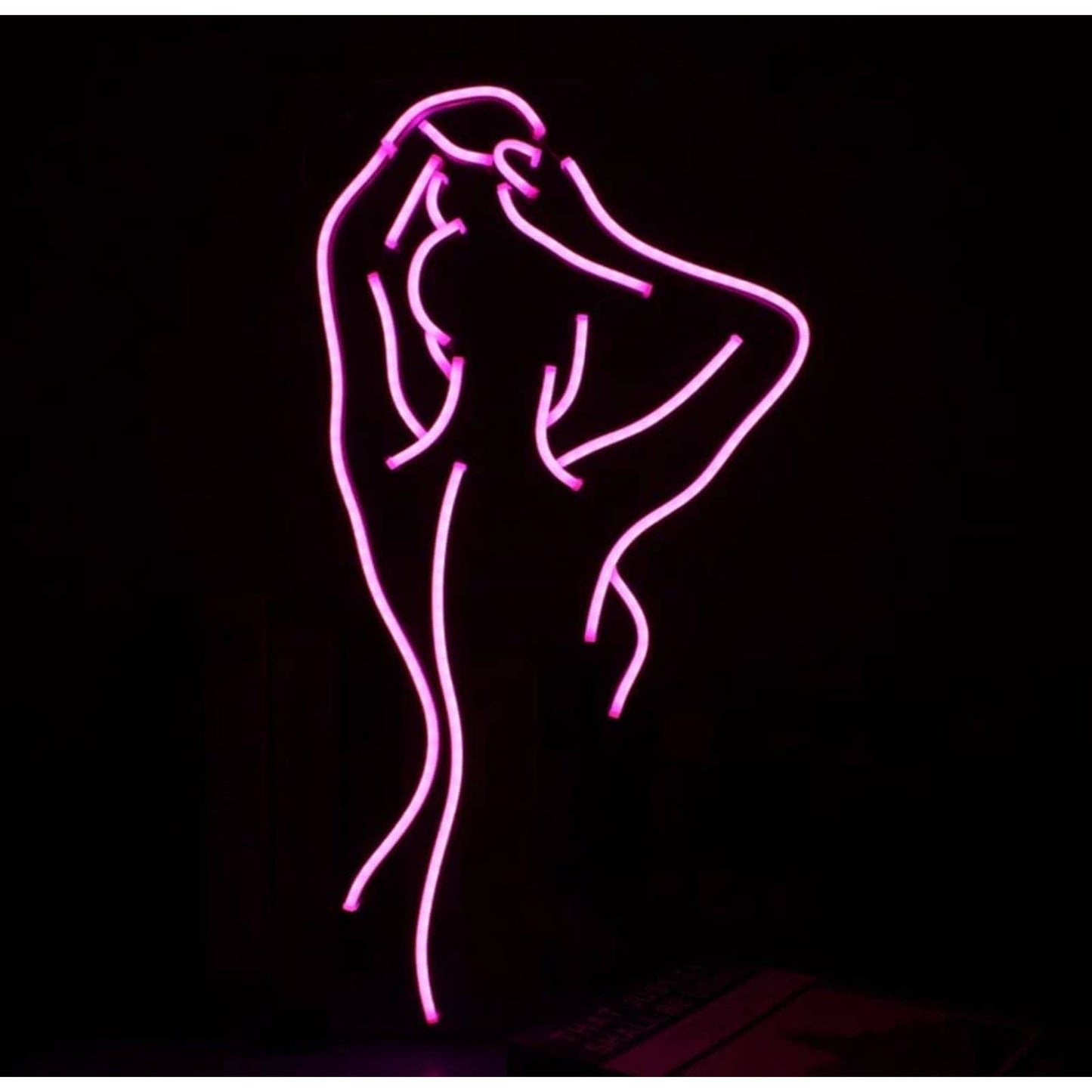 Lovely Bright Pink Lady Back LED Night Light Sign Room Wall Art Decoration