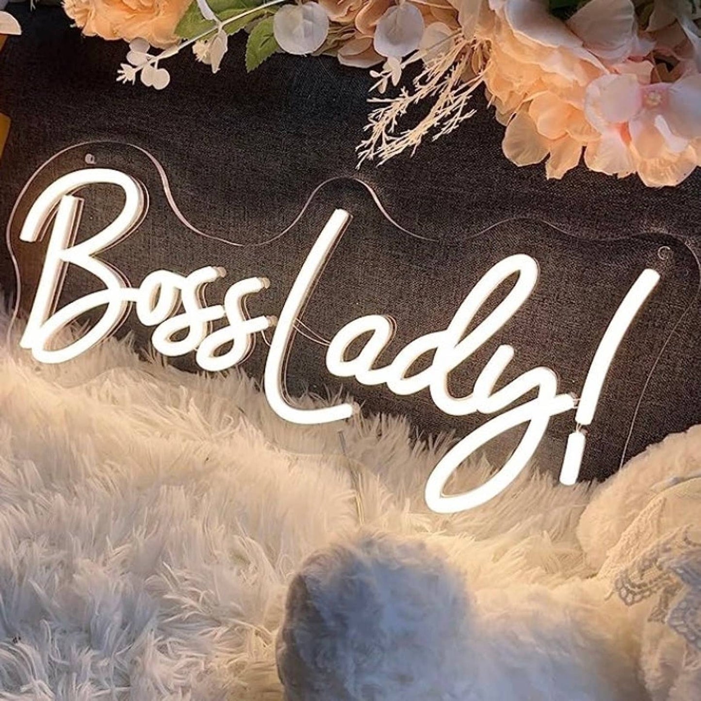 Lovely Bright White Boss Lady! LED Night Light Room Wall Decoration
