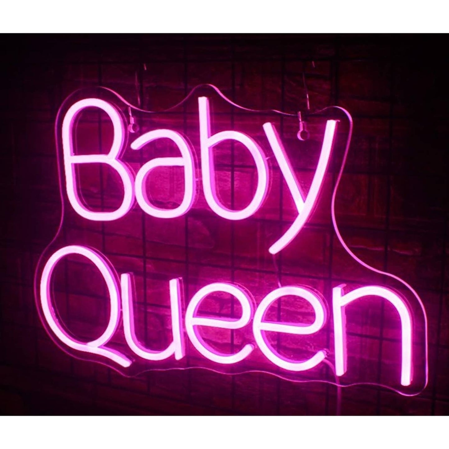 Fun Vivid Bright Pink “Baby Queen” LED Night Light Room Wall Decor