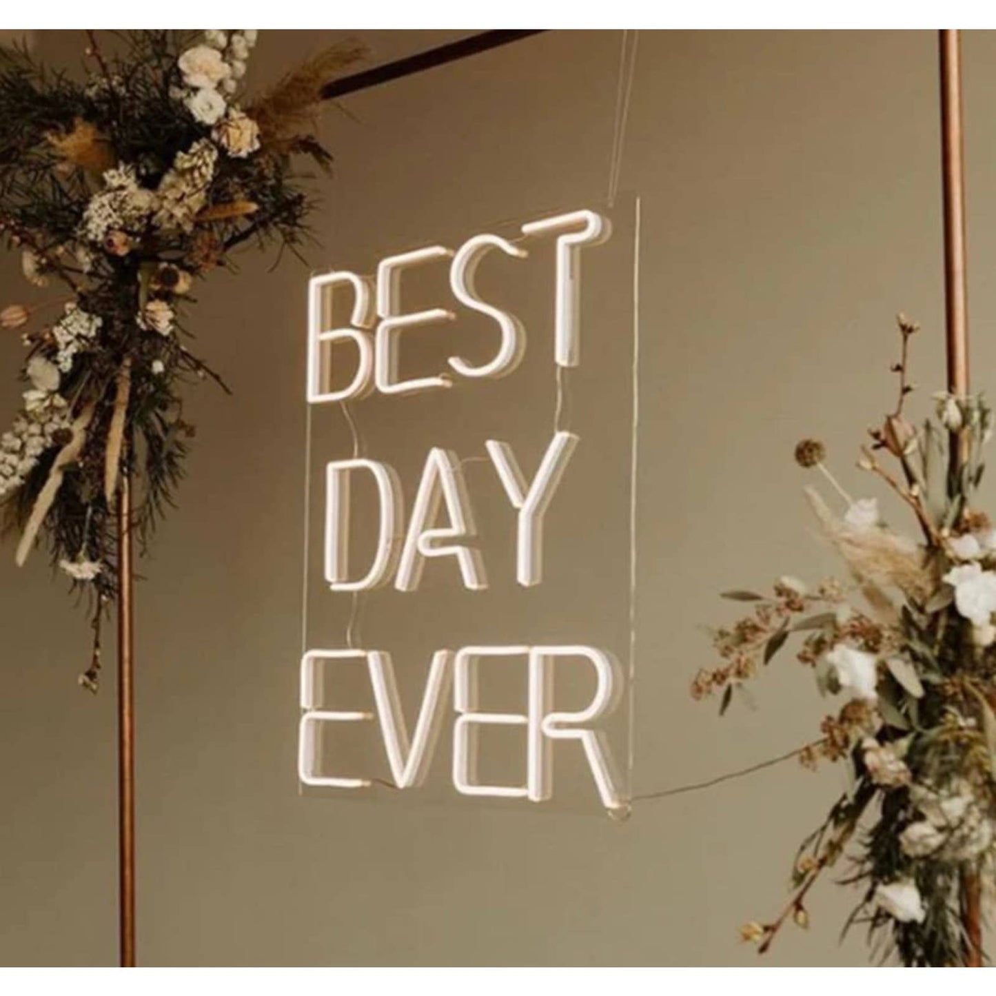 Fun Bright White BEST DAY EVER LED Night Light Sign Room Wall Decoration
