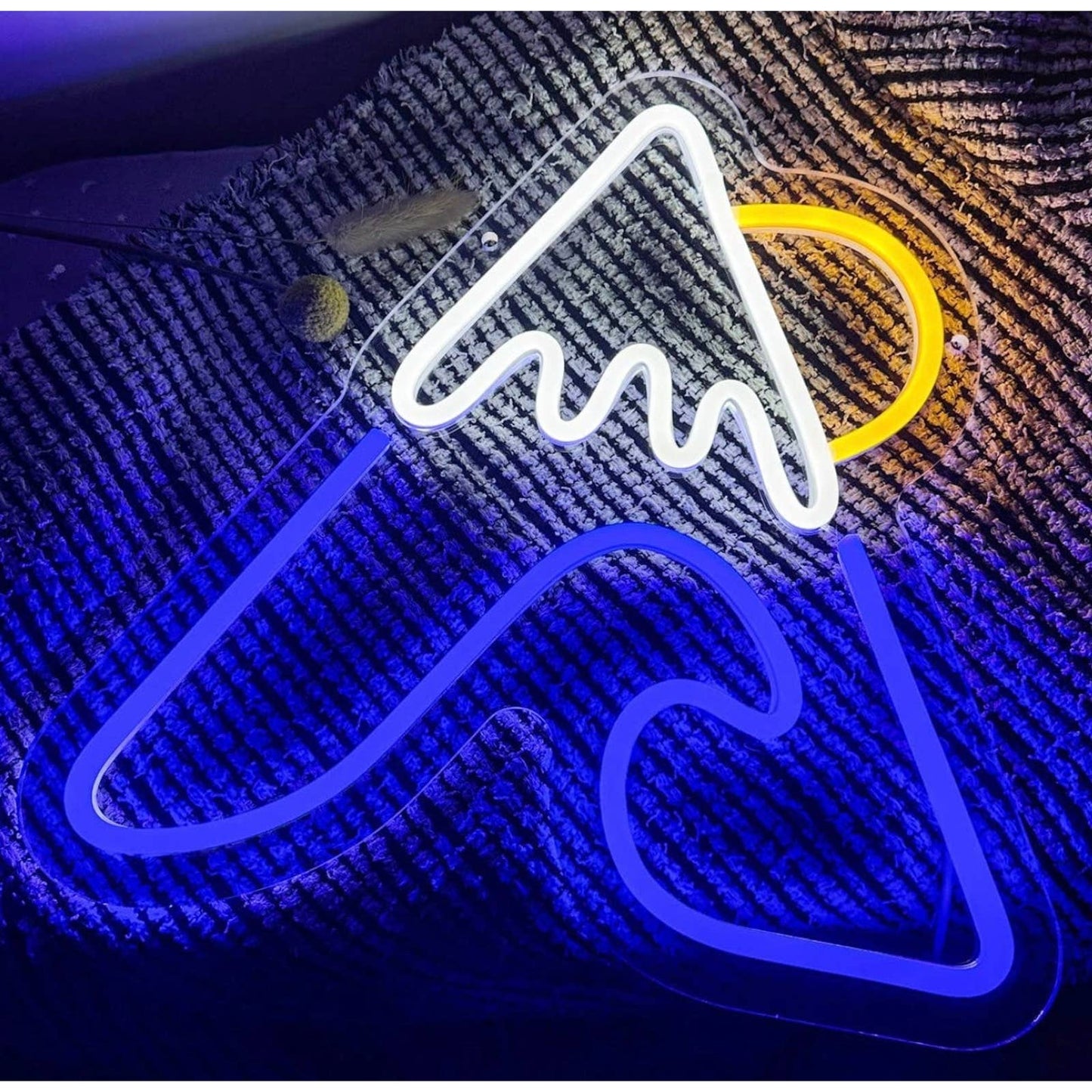 Lovely Bright Ice Top Mountain Sunset Ocean Wave LED Night Light Wall Art Decor