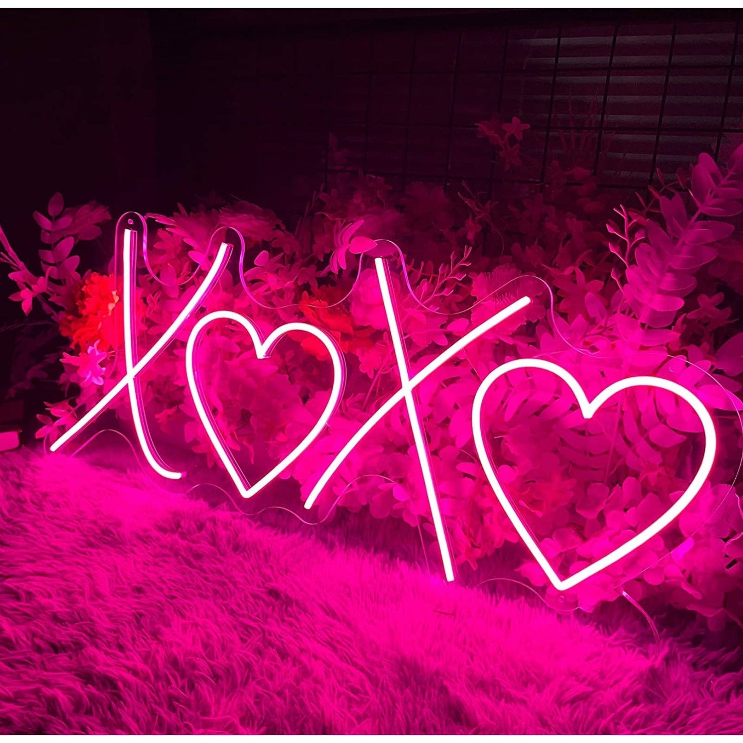 Adorable Large Bright XOXO Heart Love LED Night Light Room Wall Decoration