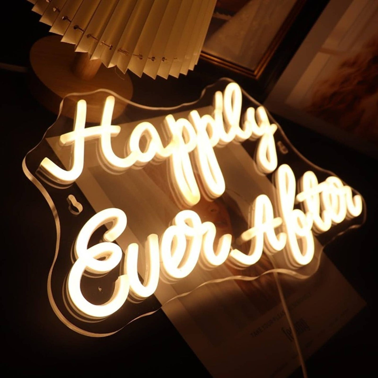 Vivid Warm Bright “Happily Ever After” LED Night Light Wedding Celebration Decor