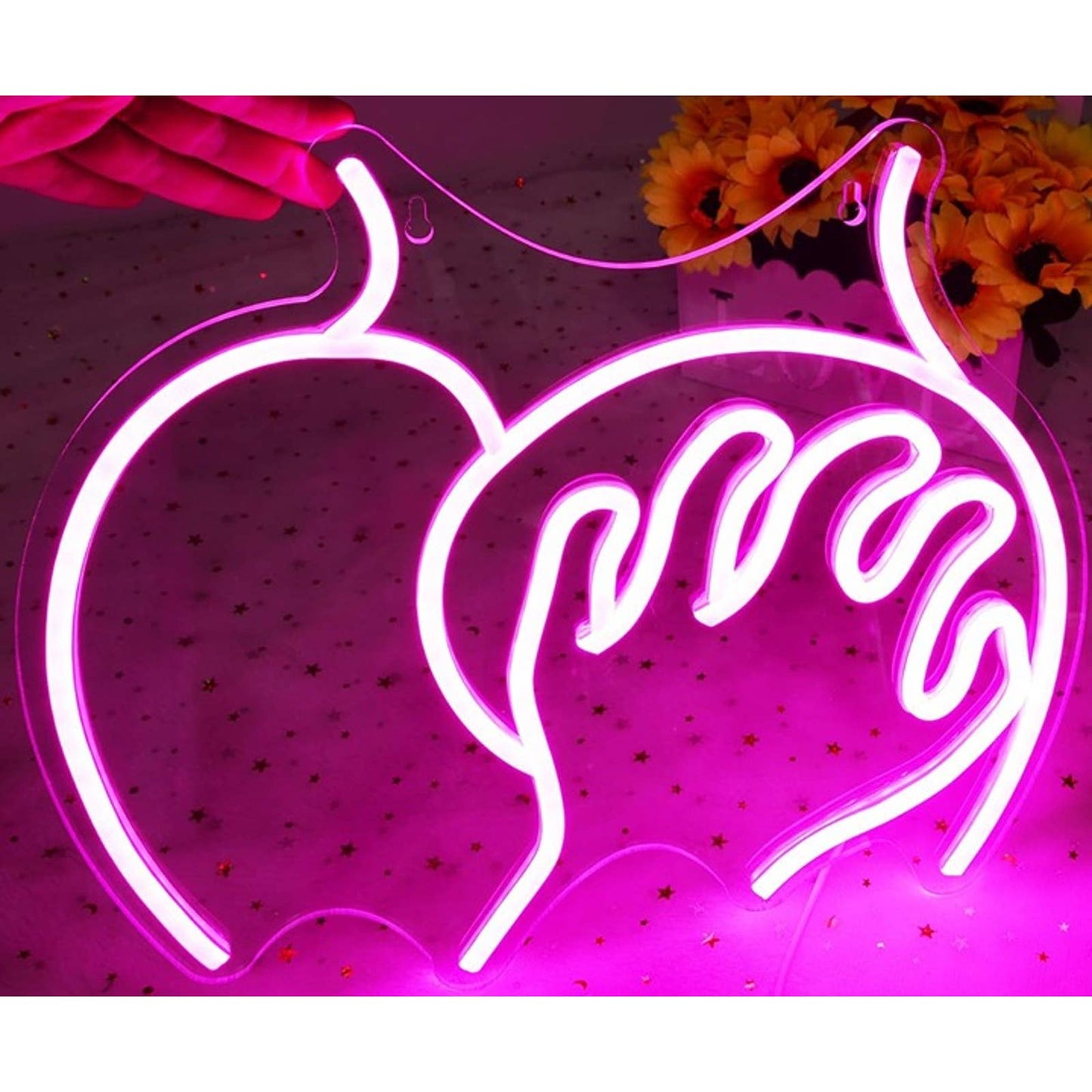 Fun Bright Pink Butt Grab LED Night Light Room Wall Decor