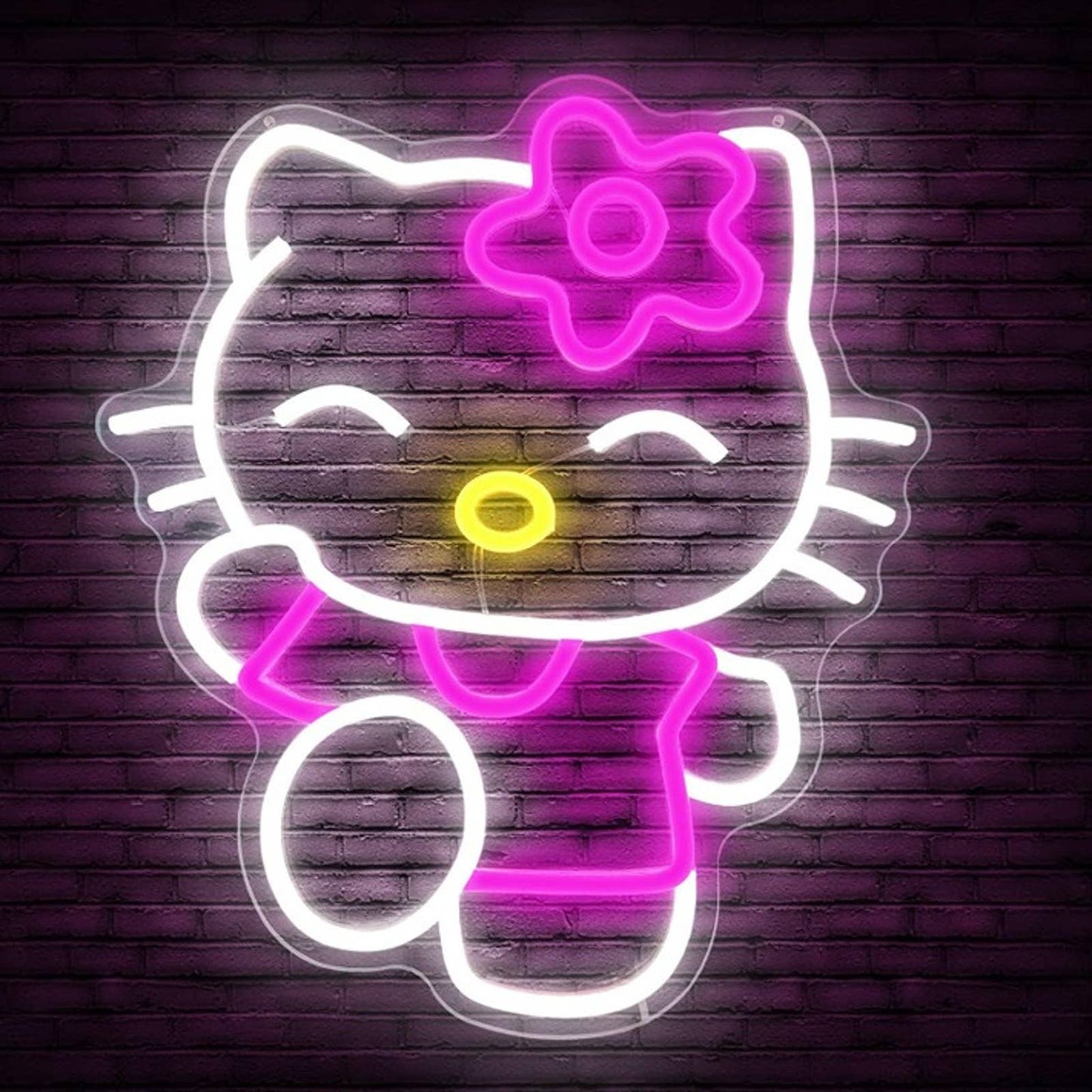 Adorable Bright Pink Happy Dancing Hello Kitty LED Night Light Anime Japan Decor