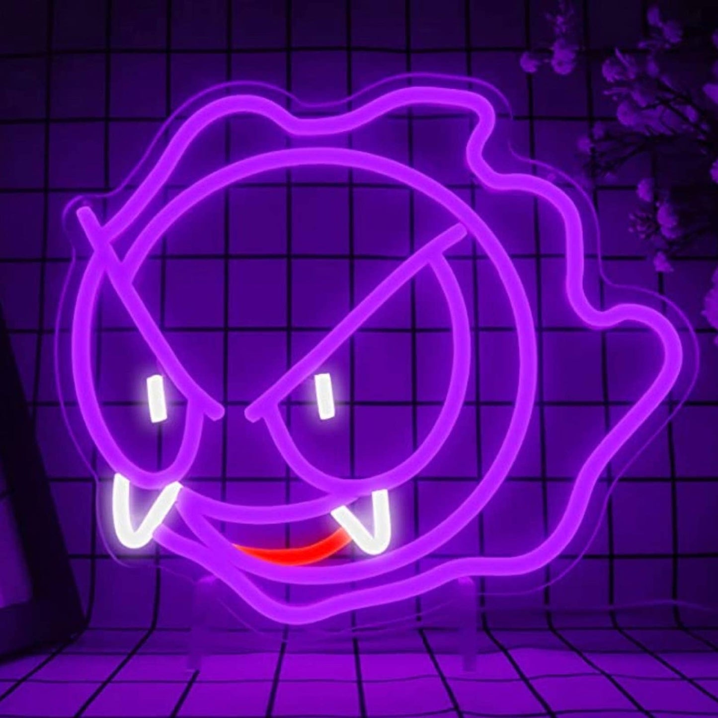 Fun Bright Purple Gastly Ghost Pokemon LED Night Light Room Wall Decoration