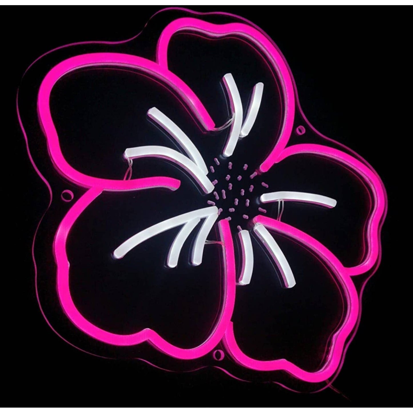 Lovely Pink Hibiscus Hawaiian Flower LED Night Light Room Wall Decor