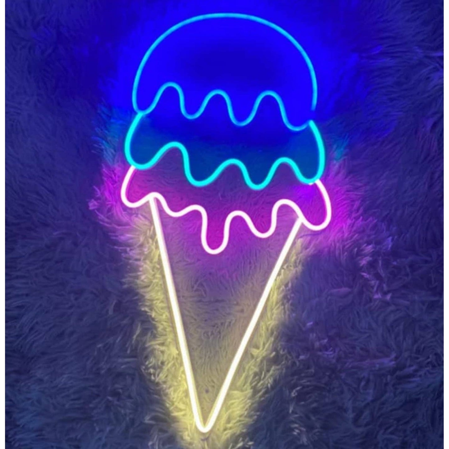 Lovely Bright Tasty Colorful 3 Scoop Ice Cream Cone LED Night Light Room Wall De