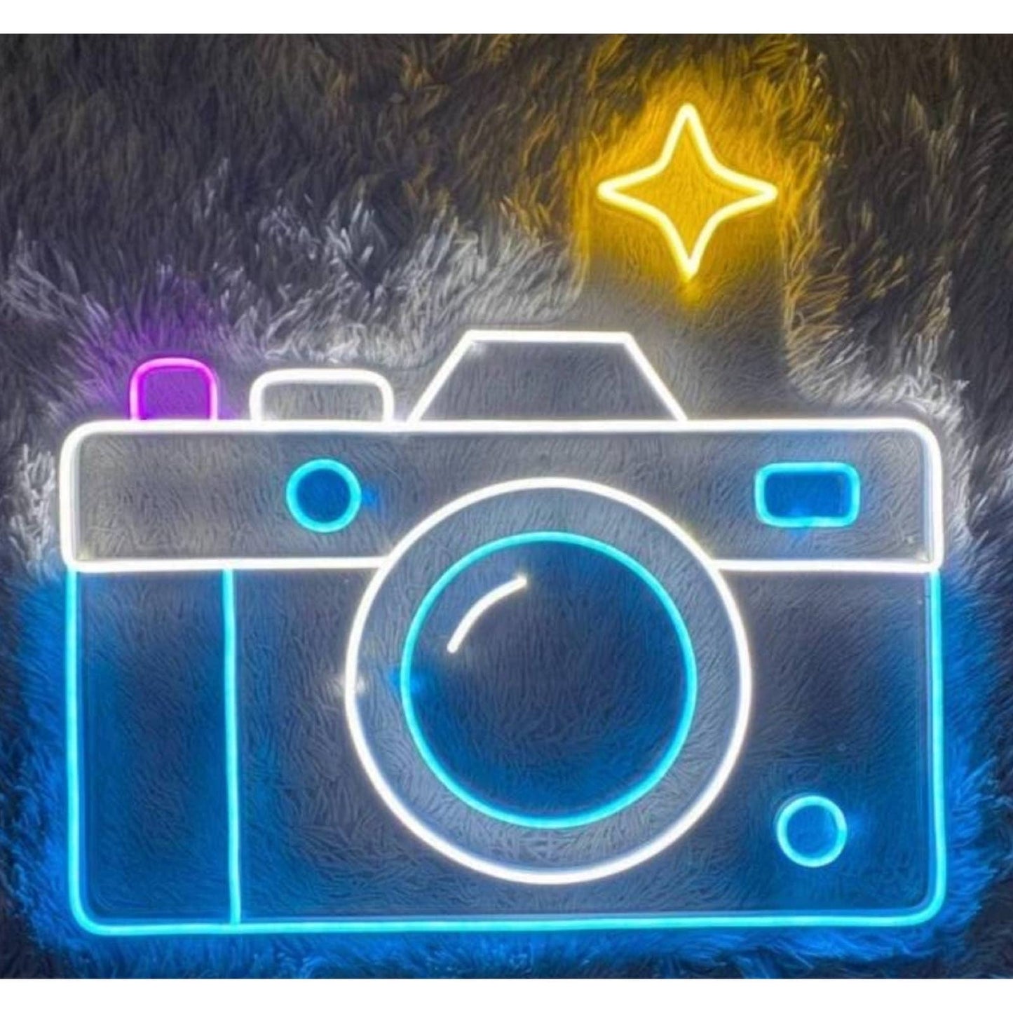 Lovely Bright Blue Camera Flash LED Night Light Photographer Room Wall Decor