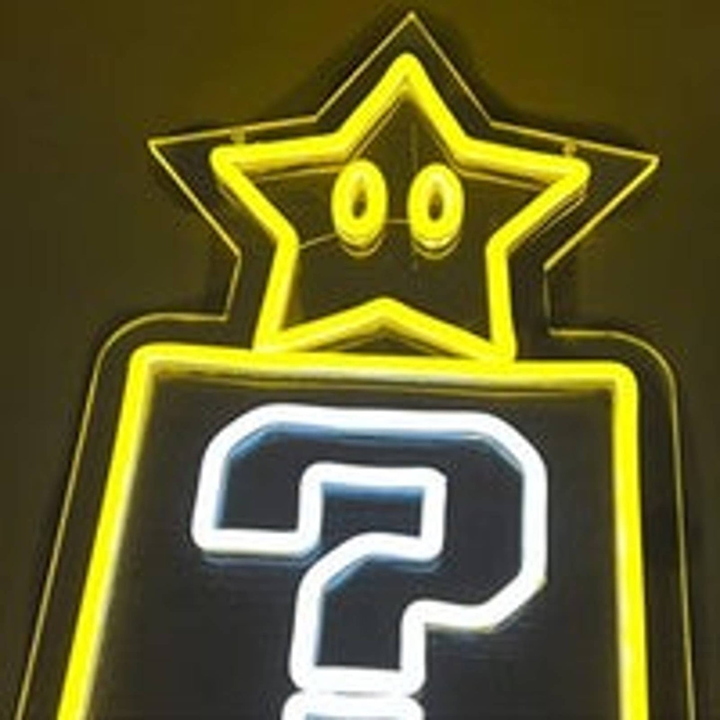 Fun Bright Question Box Star Super Mario LED Night Light Video Game Room Decor