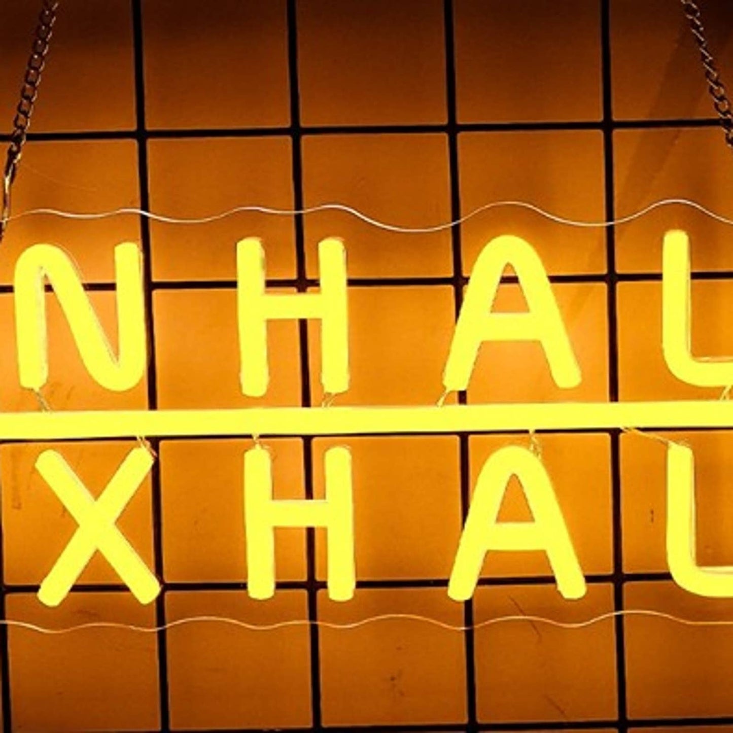 Warm Bright Yellow Inhale/Exhale LED Night Light Room Wall Decoration