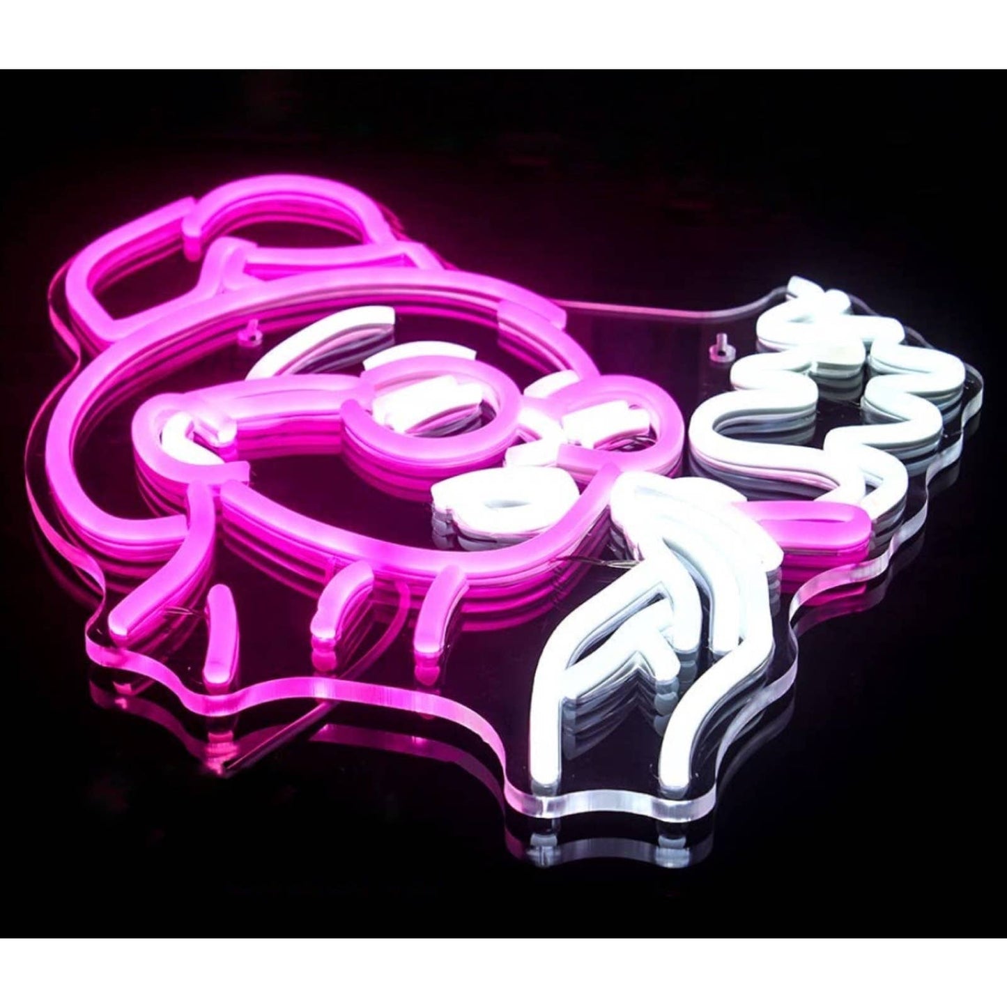 Lovely Bright Pink Smoking Woman LED Night Room Wall Art Decoration