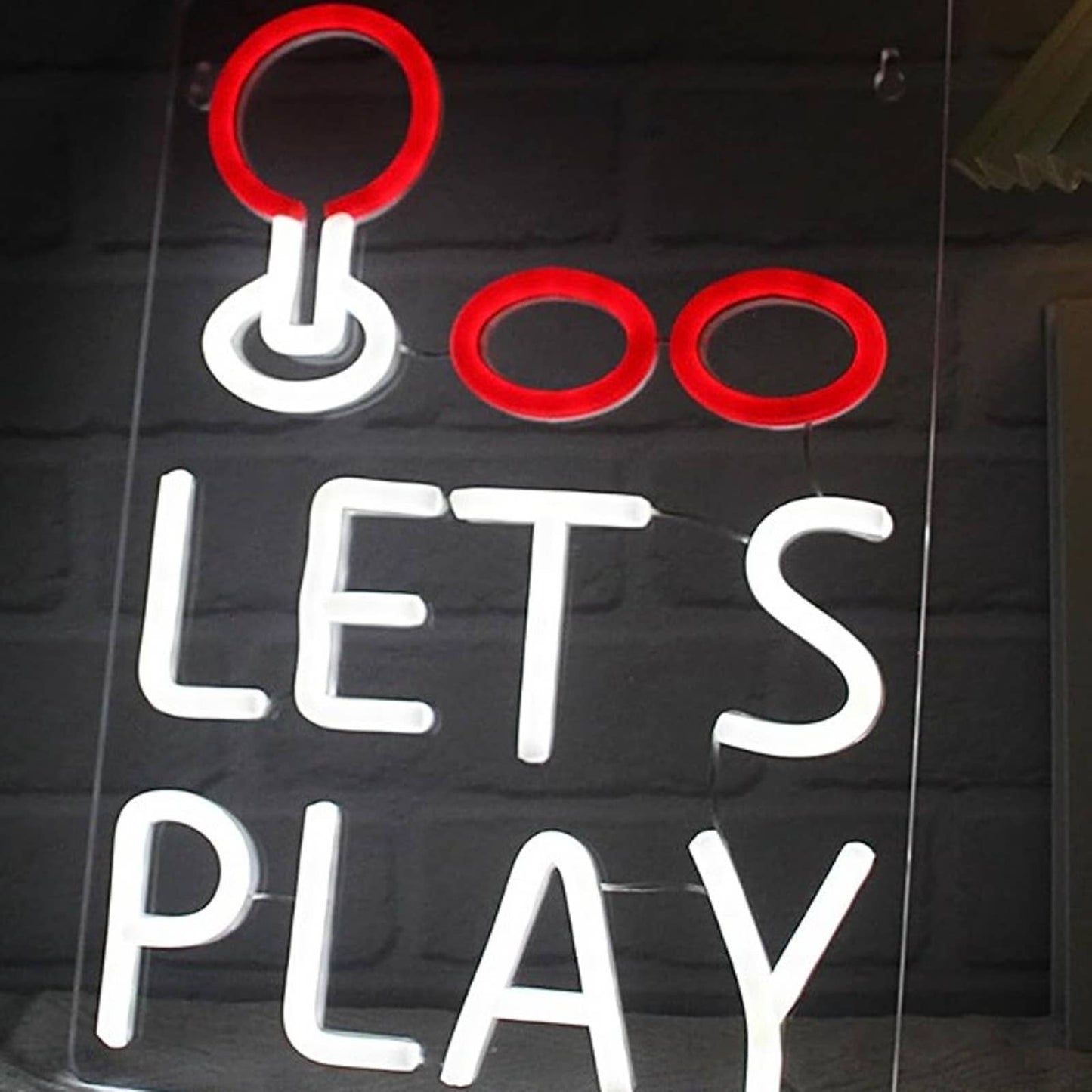 Fun Bright Retro Arcade Joystick “Let’s Play” LED Night Light Game Room Decor