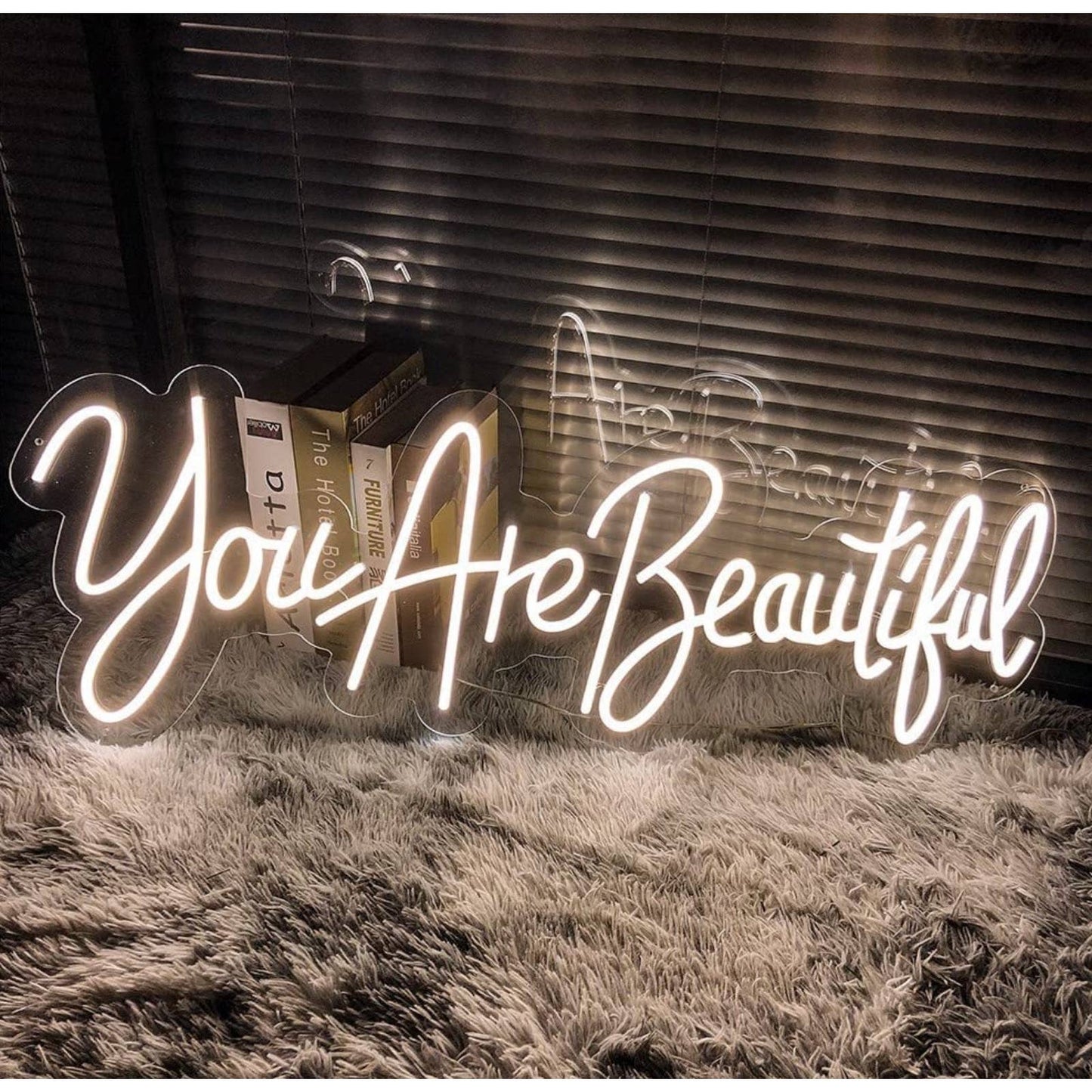 Adorable Bright “You Are Beautiful” LED Night Light Room Wall Decoration