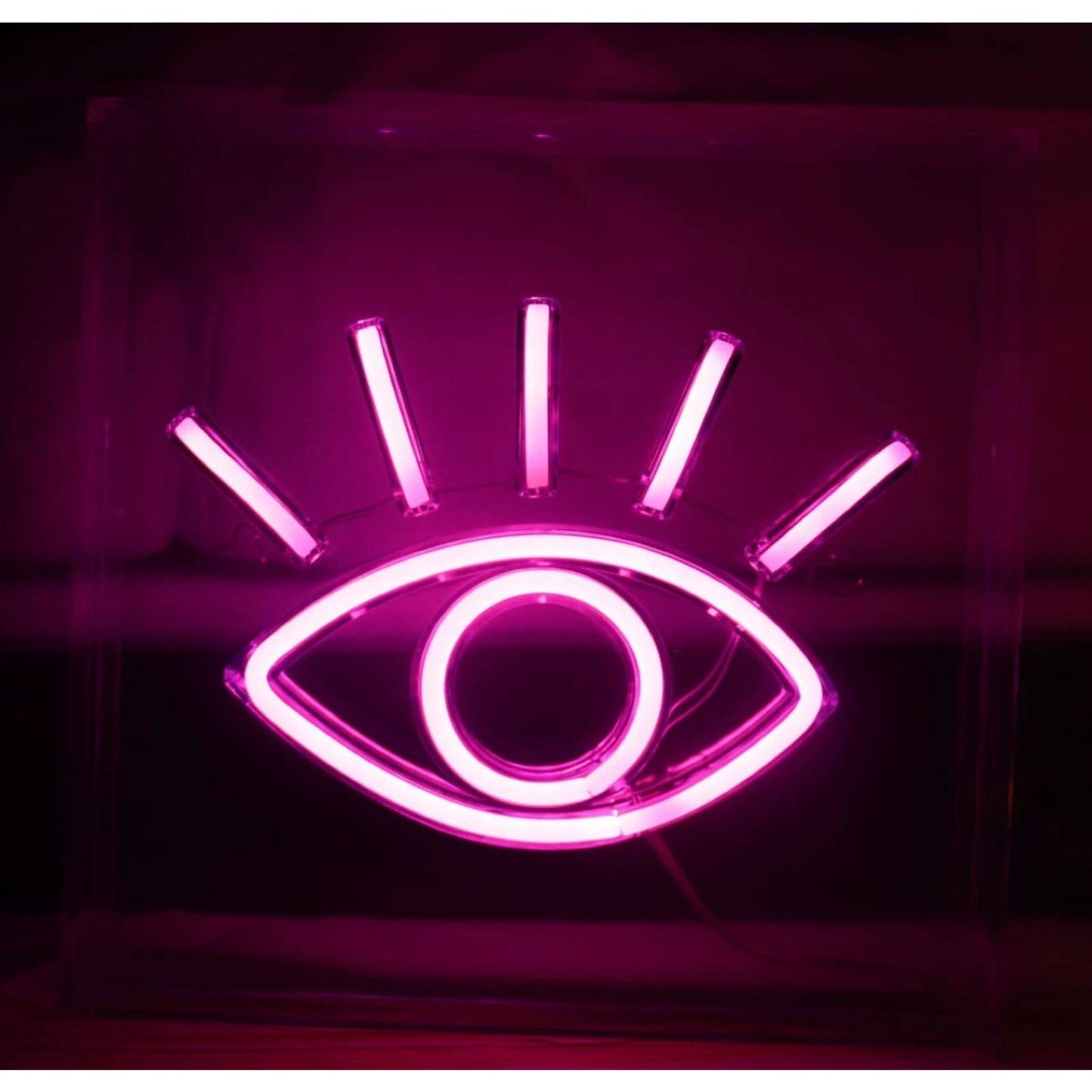 Lovely Bright Pink Eye LED Night Light Box Table Top Lamp Room Decoration