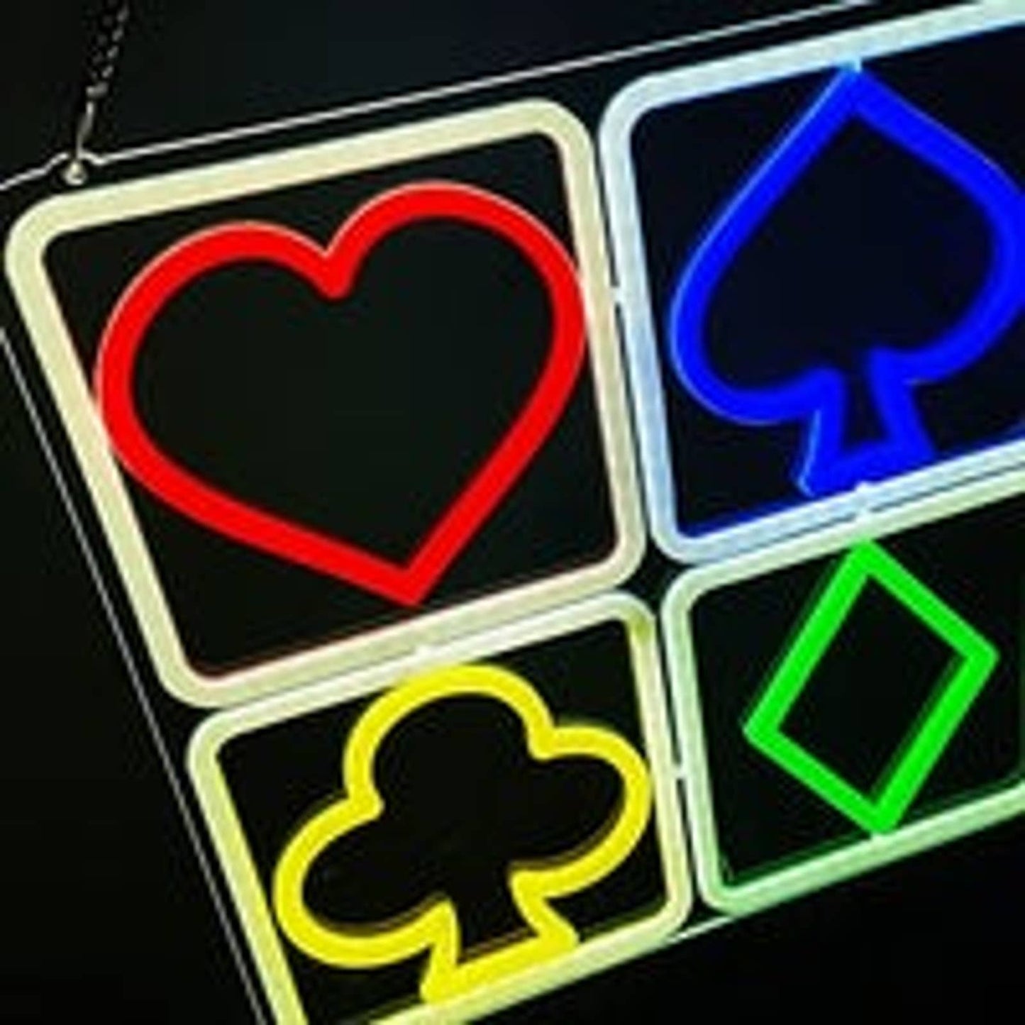 Vivid Fun Bright Colorful Poker Card Game LED Night Light Room Wall Decoration