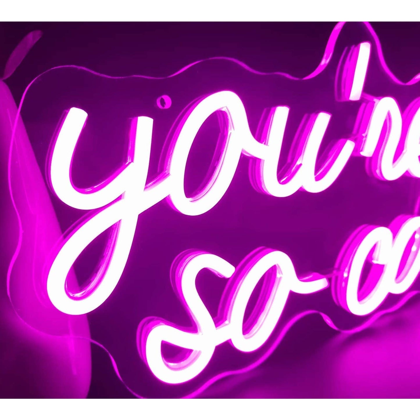 Lovely Bright Vivid Pink “You’re So Cool” LED Night Light Room Wall Decor