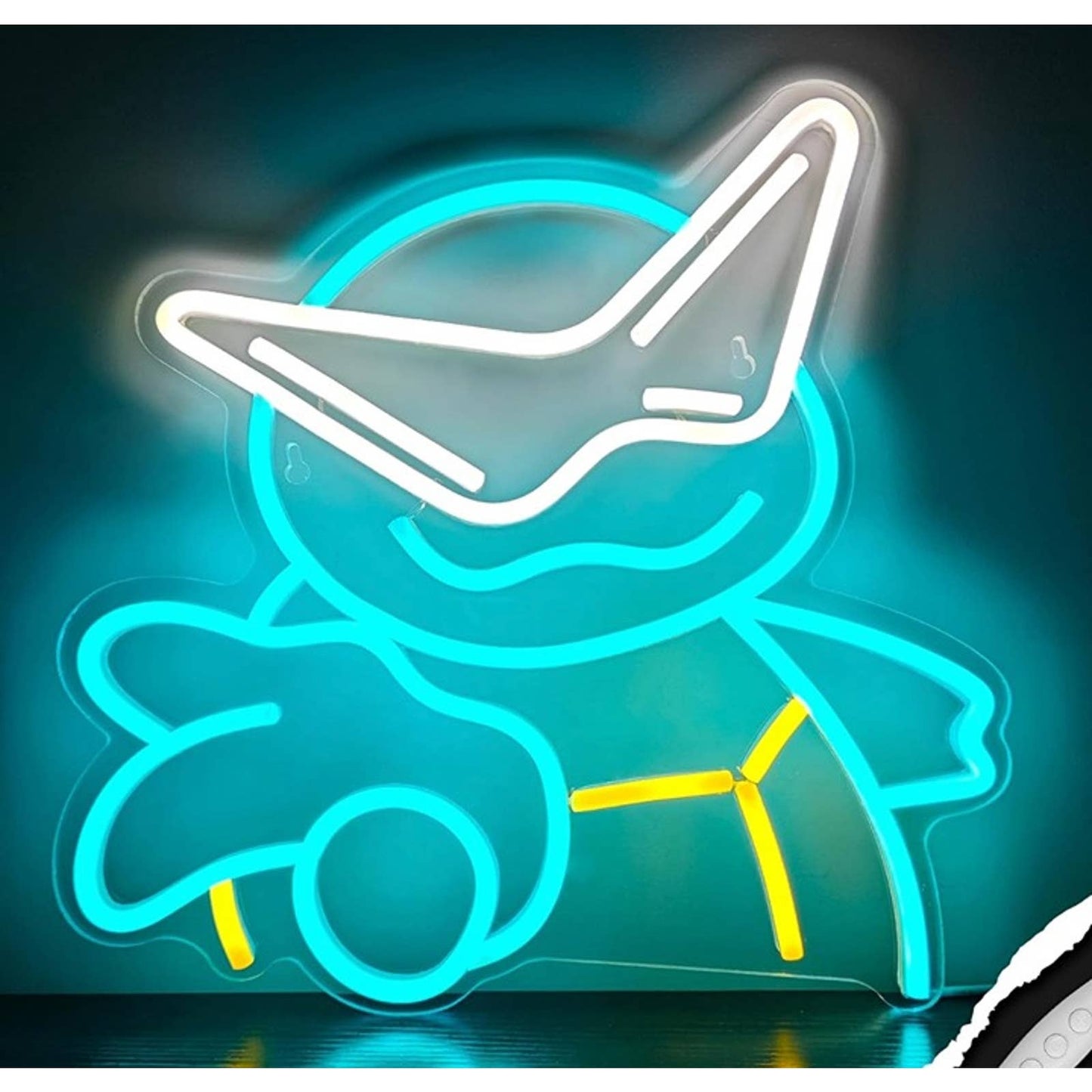 Fun Bright Vivid Blue Cool Squirtle LED Night Light Pokemon Room Wall Decor