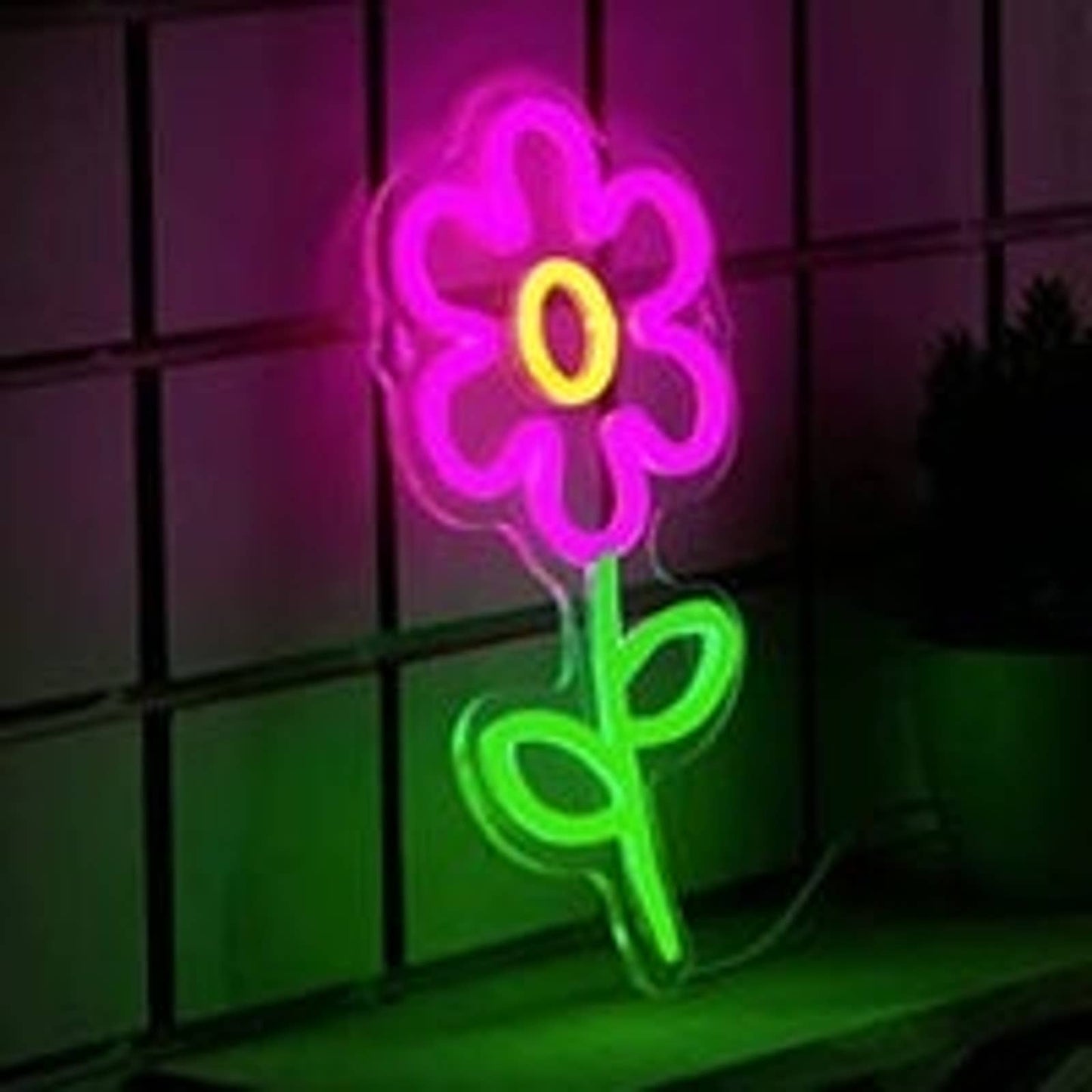 Lovely Bright Colorful Flower Bundle Set LED Night Light Room Wall Decoration
