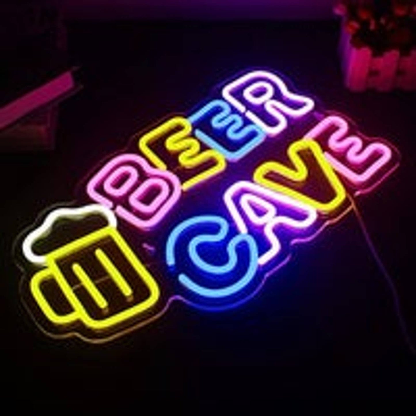 Fun Bright Rainbow Beer Cave LED Night Light Bar Room Party Wall Decoration