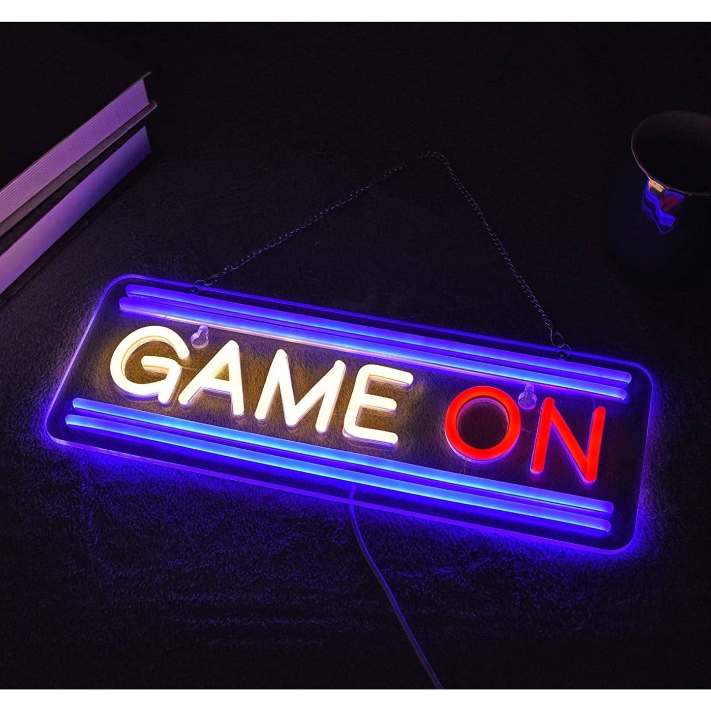 Fun Bright Tri-Color GAME ON LED Night Light Room Wall Decoration