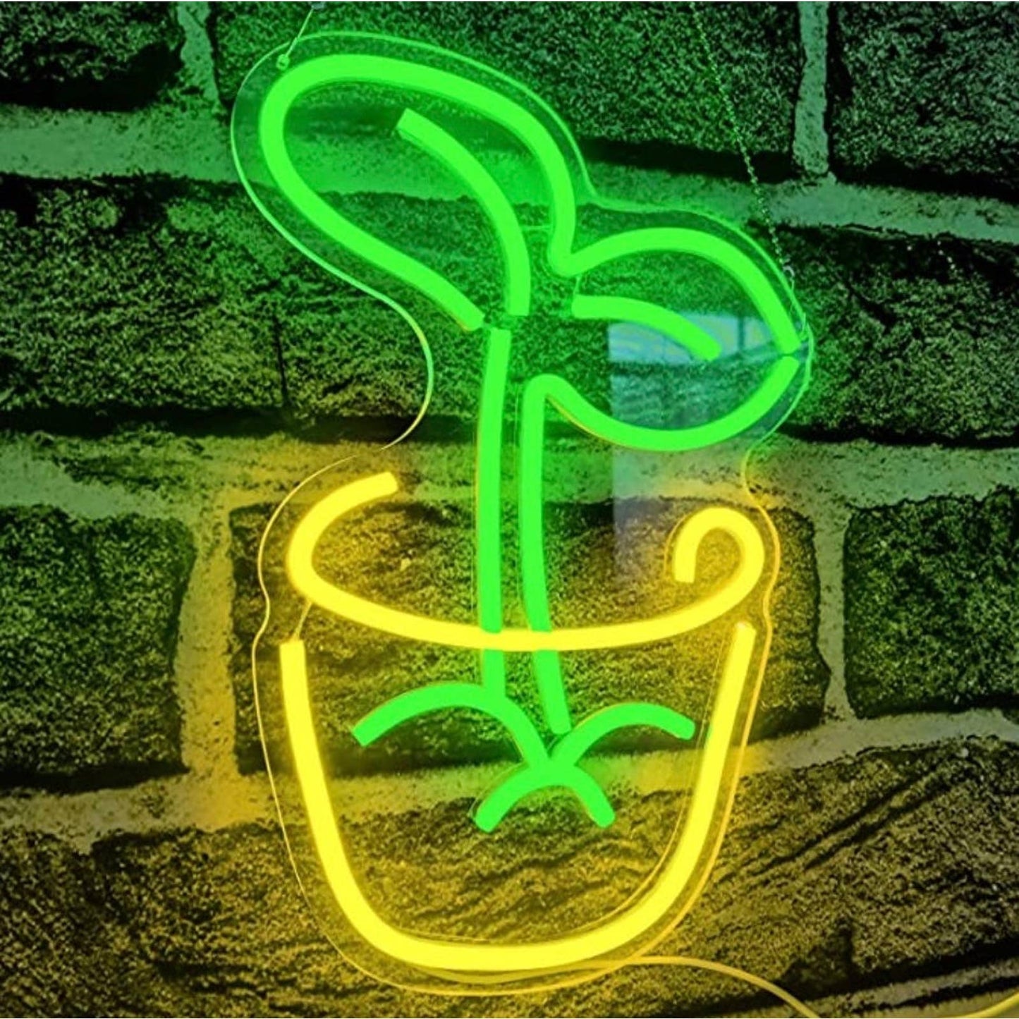 Lovely Bright Green Plant Sprout LED Night Light Room Wall Decoration