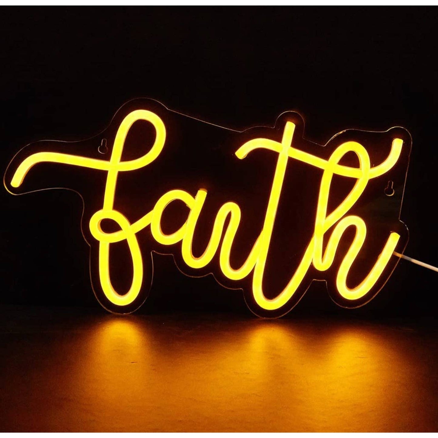 Lovely Bright Warm Yellow “Faith” LED Night Light Room Wall Decoration