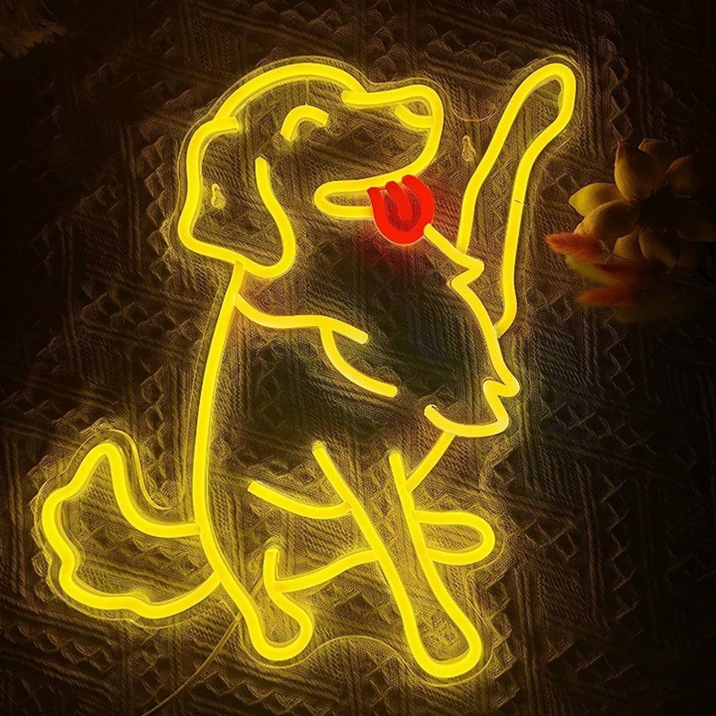 Adorable Bright Waving Pawing Golden Retriever Puppy Dog LED Night Light Pet Dec
