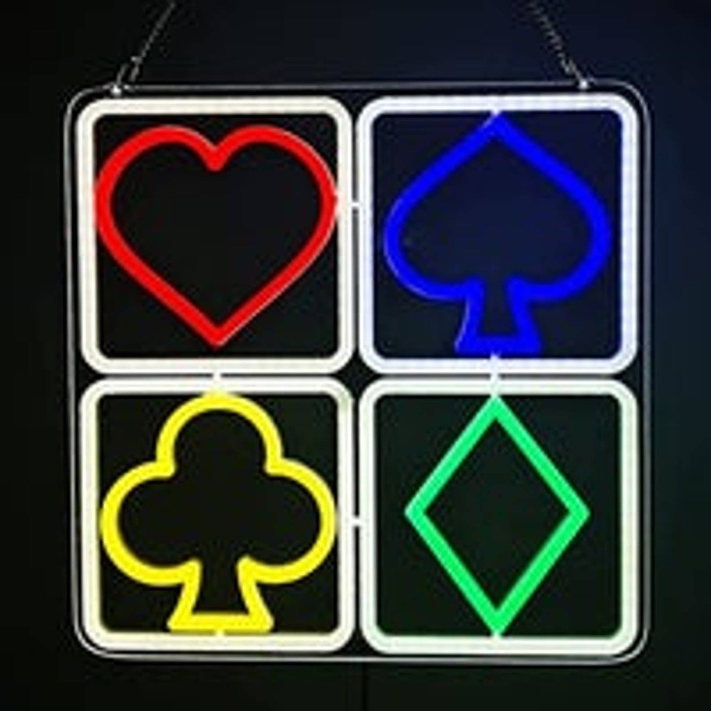 Vivid Fun Bright Colorful Poker Card Game LED Night Light Room Wall Decoration