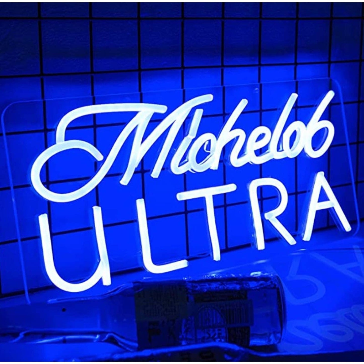 Vivid Bright Blue Michelob Ultra Beer LED Night Light Bar Wall Decoration