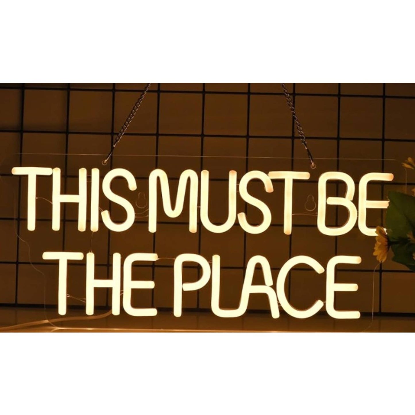 Fun Vivid Warm White “This Must Be The Place” LED Night Light Room Wall Decor