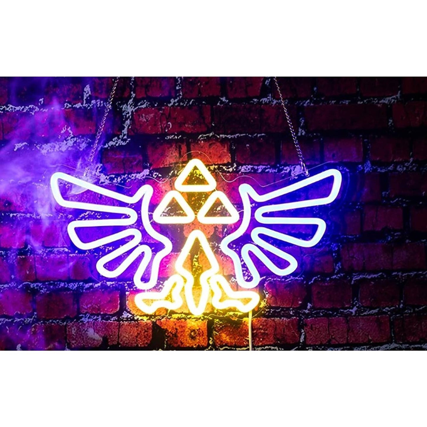 Fun bright Blue The Legend of Zelda Tri-Force Wings LED Light Game Room Decor