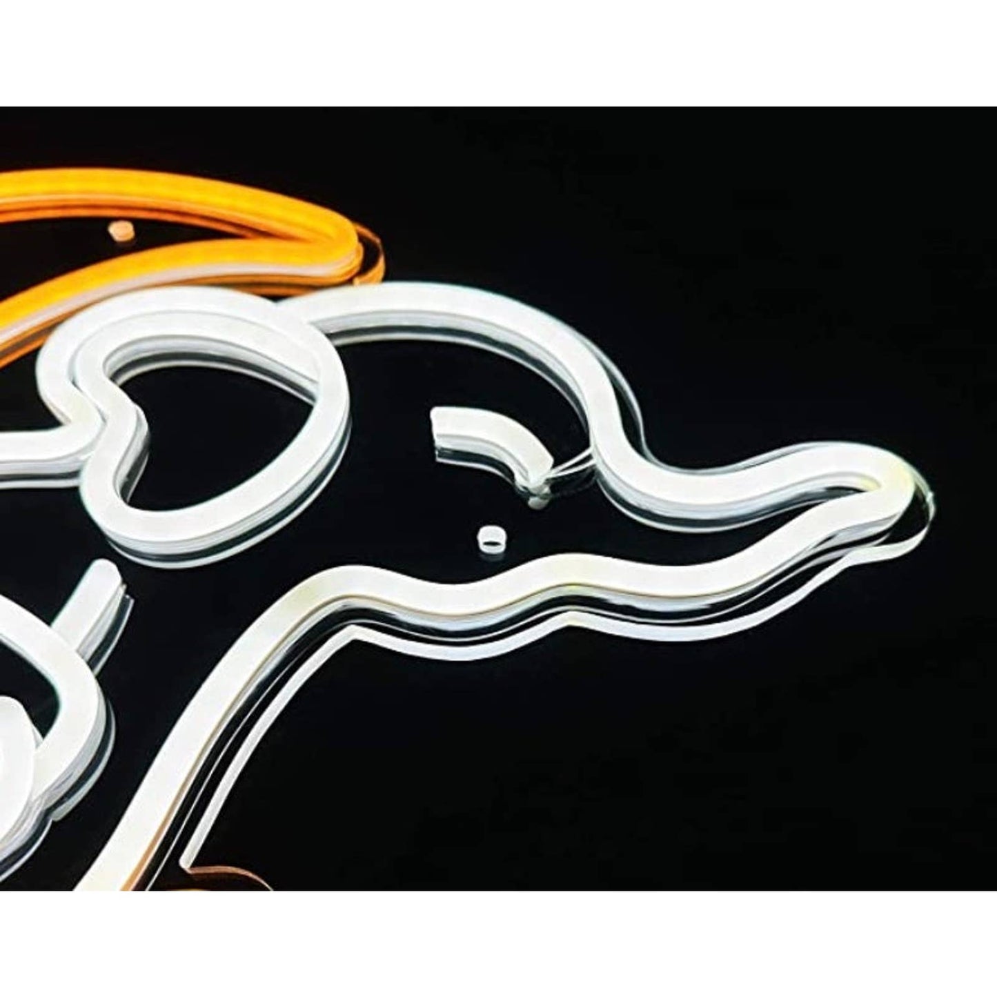 Adorable Bright Baby Elephant on Crescent Moon LED Night Light Room Wall Decorat