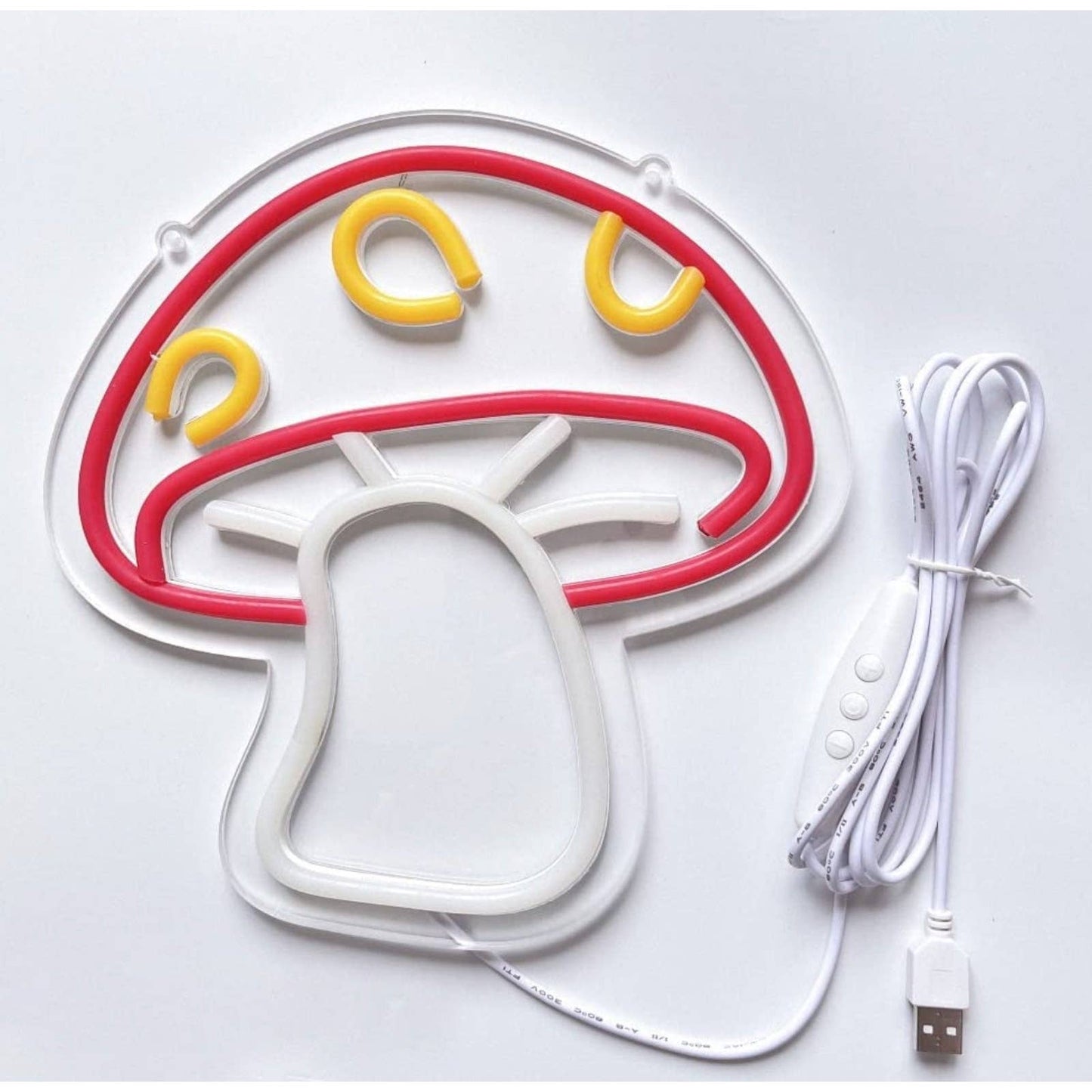 Lovely Bright Red Yellow Spotted Mushroom LED Night Light Room Wall Decoration