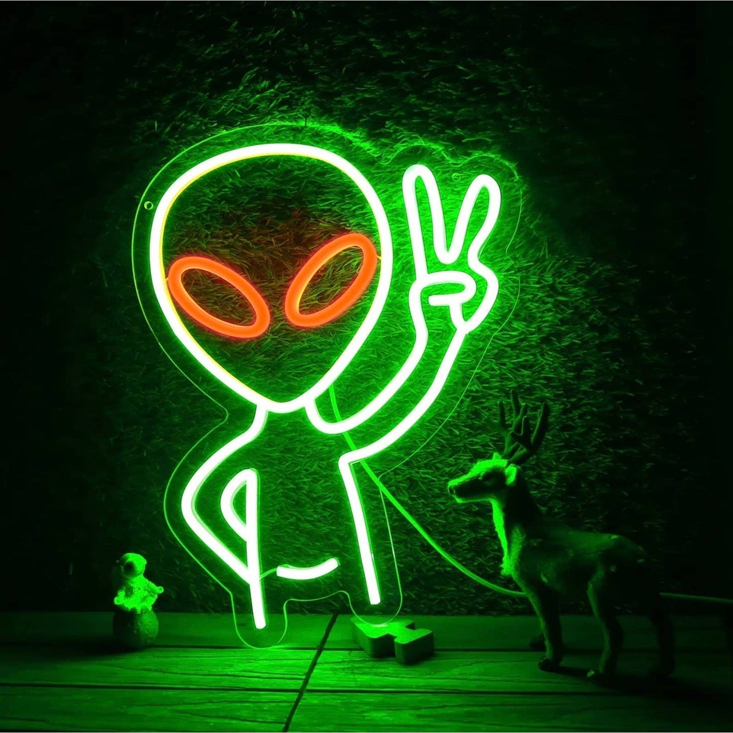 Fun Bright Peaceful Alien LED Night Light Room Wall Decoration