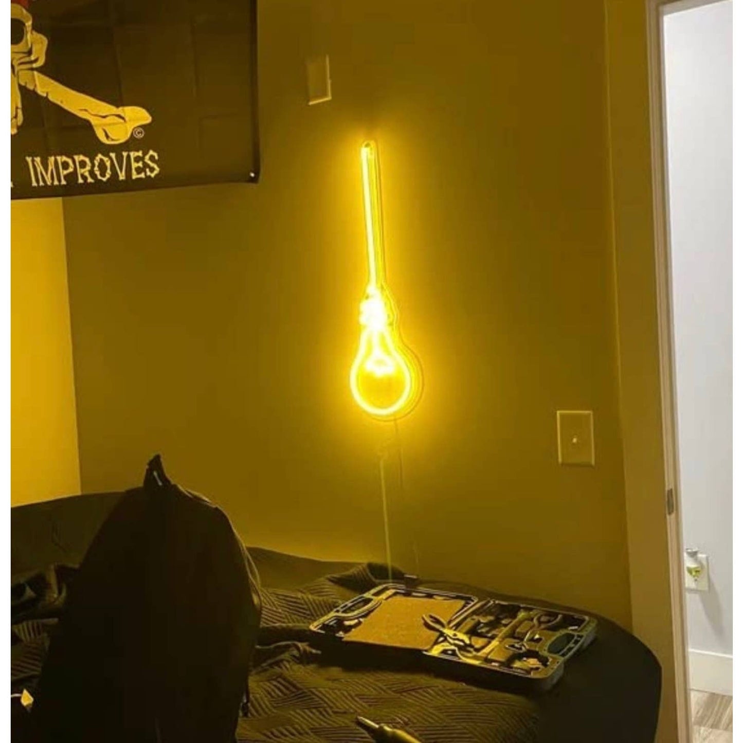Lovely Bright Mellow Yellow Light Light Bulb LED Night Light Room Wall Decor