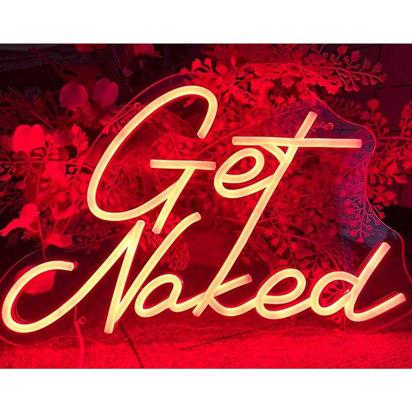 Fun Bright Red “Get Naked” LED Night Light Room Wall Decoration