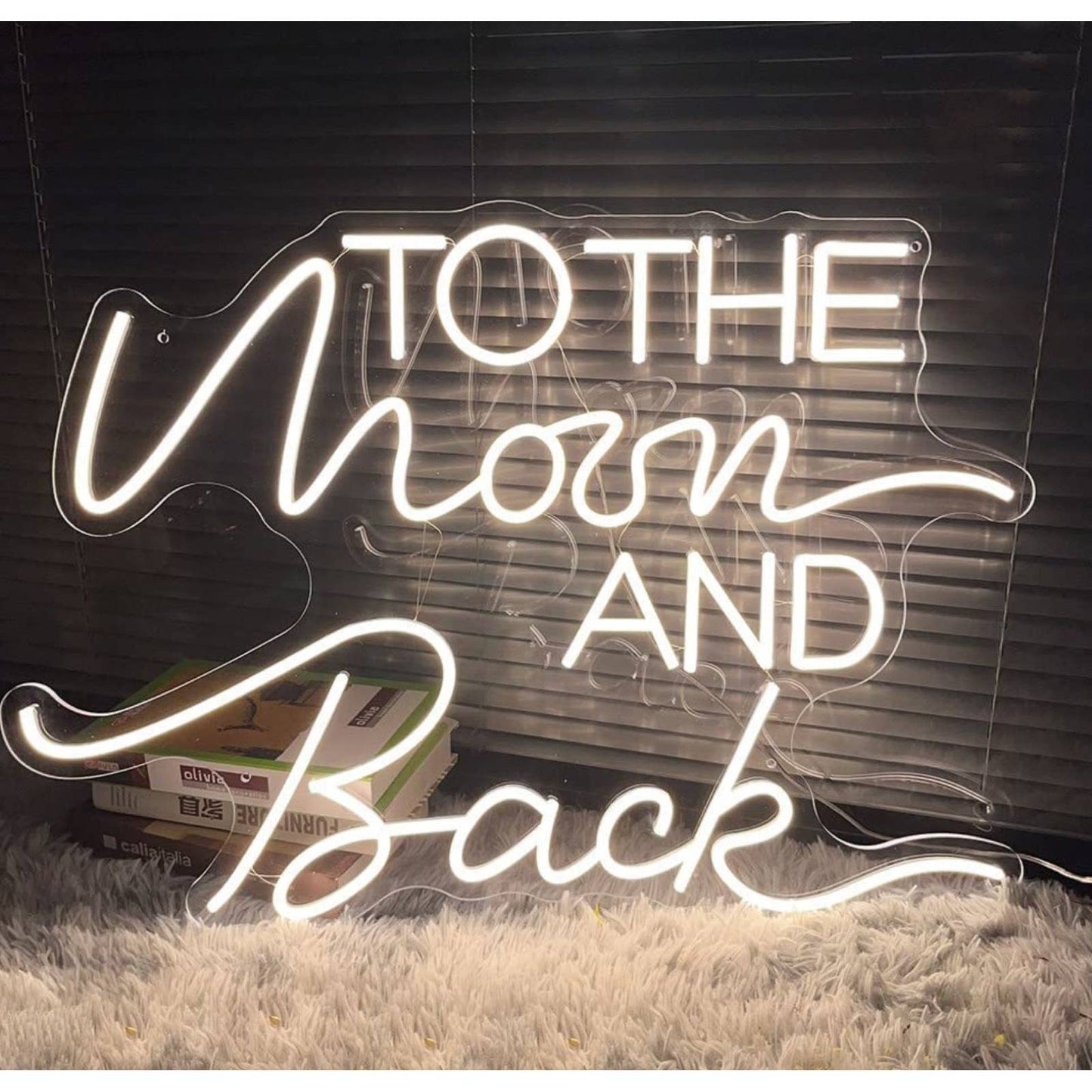 Adorable Warm Bright “To the Moon and Back” LED Night Light Room Wall Decor 2