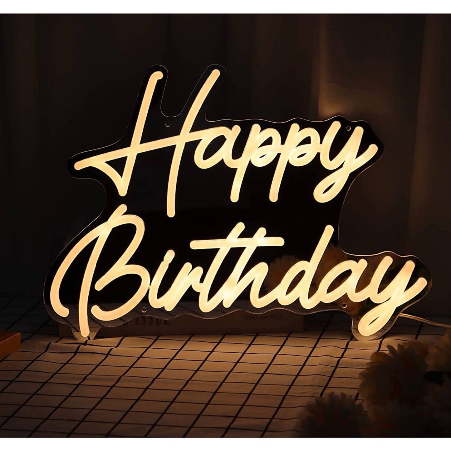Vivid Bright Warm Bright Happy Birthday LED Light Celebration Party Decoration