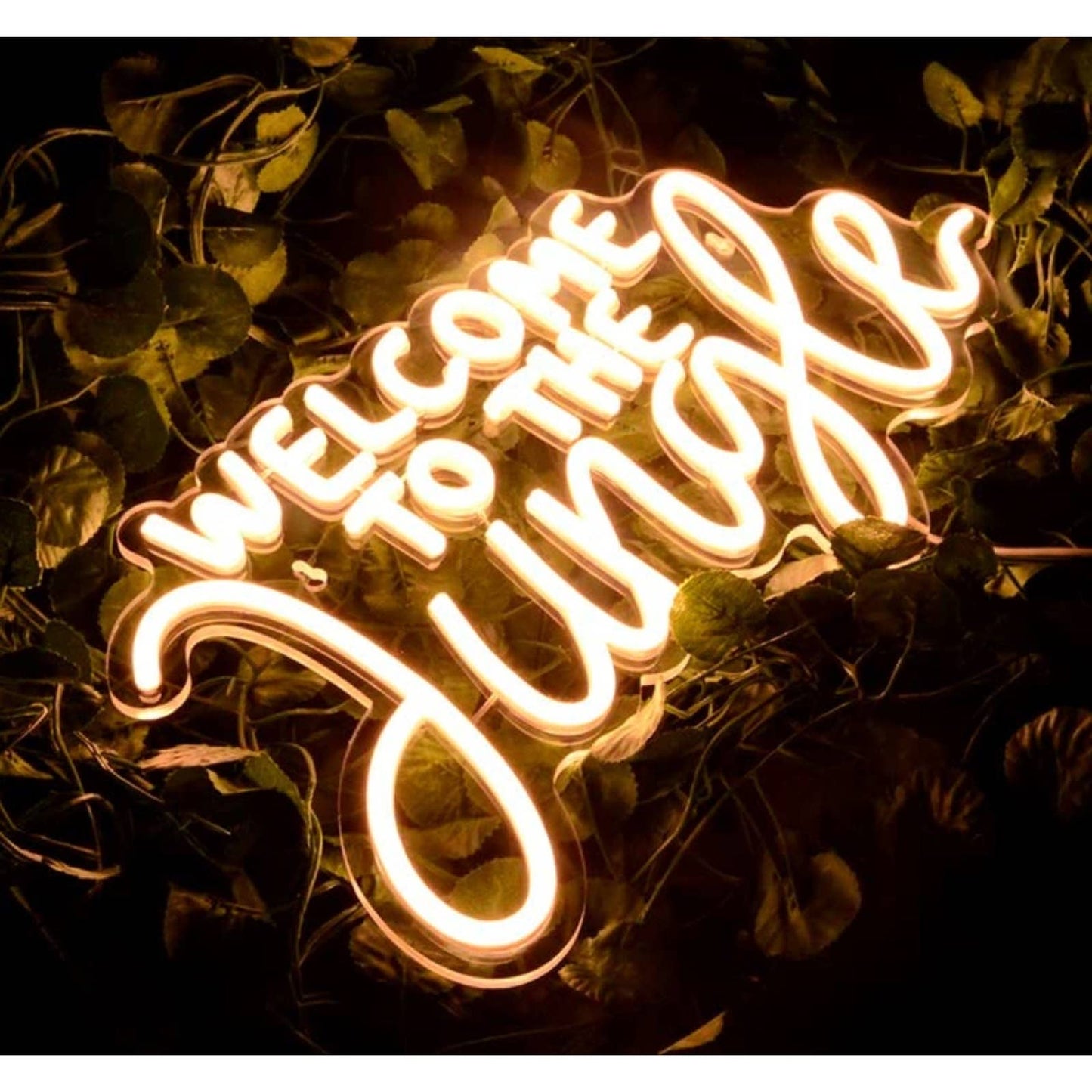 Lovely Bright Warm “Welcome to the Jungle” LED Night Light Room Wall Decor