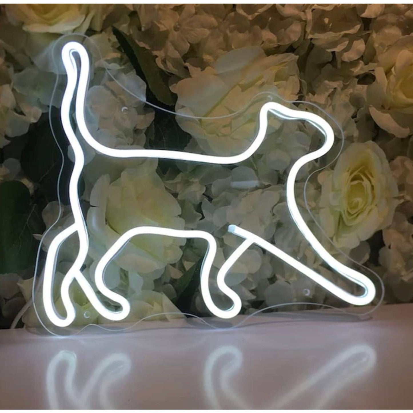 Adorable Bright White Prancing Kitty Cat LED Night Light Room Wall Decoration