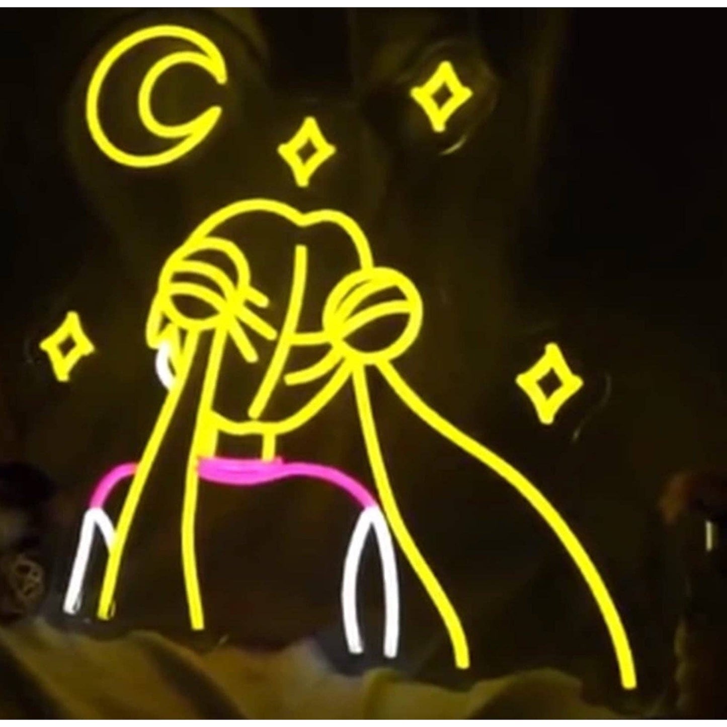 Lovely Bright Warm Sailor Moon Looking at the Star LED Night Light Anime Decor