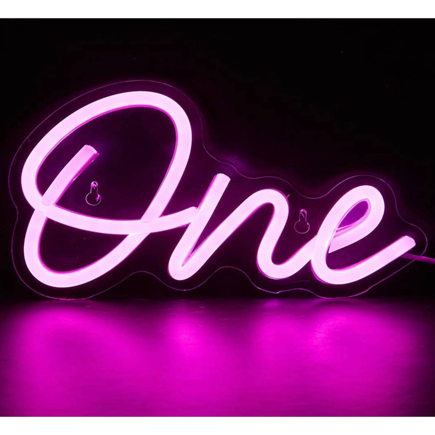 Lovely Bright Pink “One” Birthday LED Night Light Room Wall Decor