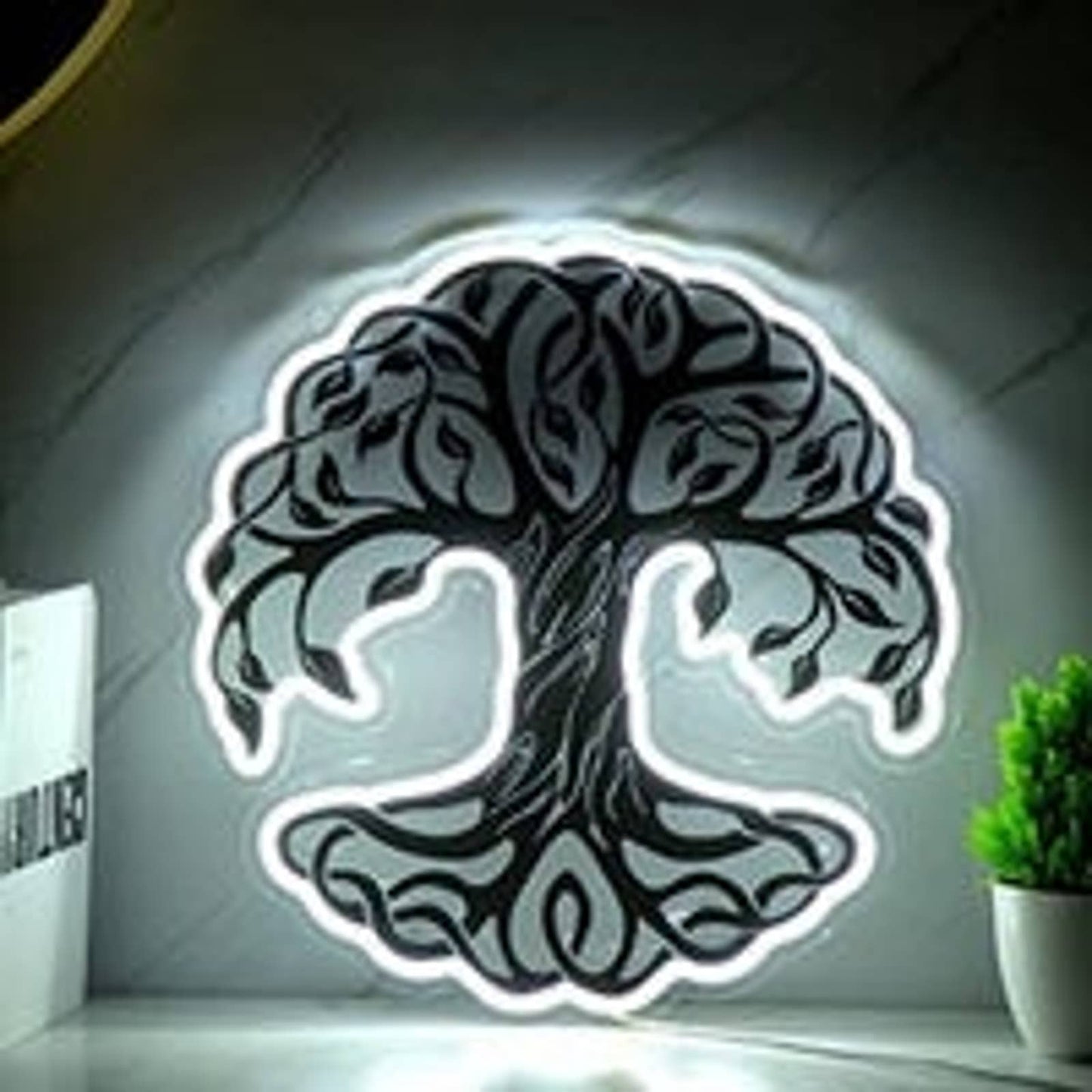 Lovely Bright White Tree LED Night Light Room Wall Art Decor
