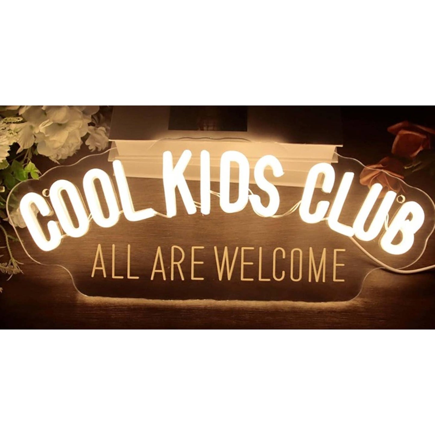 Fun Warm Bright “Cool Kids Club” LED Night Light Room Wall Decor