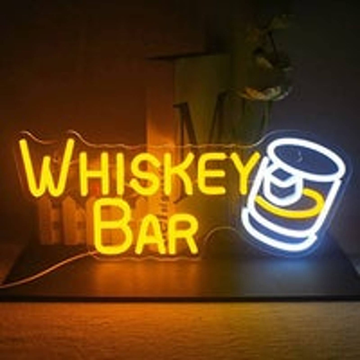 Warm Bright Whisky Bar LED Night Light Room Wall Decoration